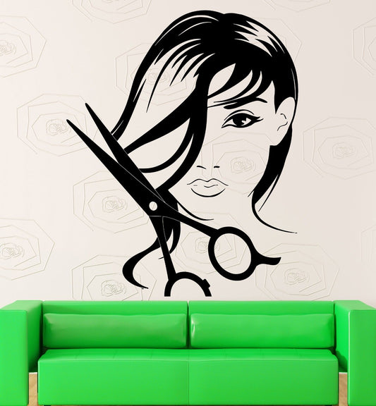 Autocollant mural en vinyle pour Salon de beauté et de cheveux, décor de Salon de coiffure pour adolescentes (z2223)