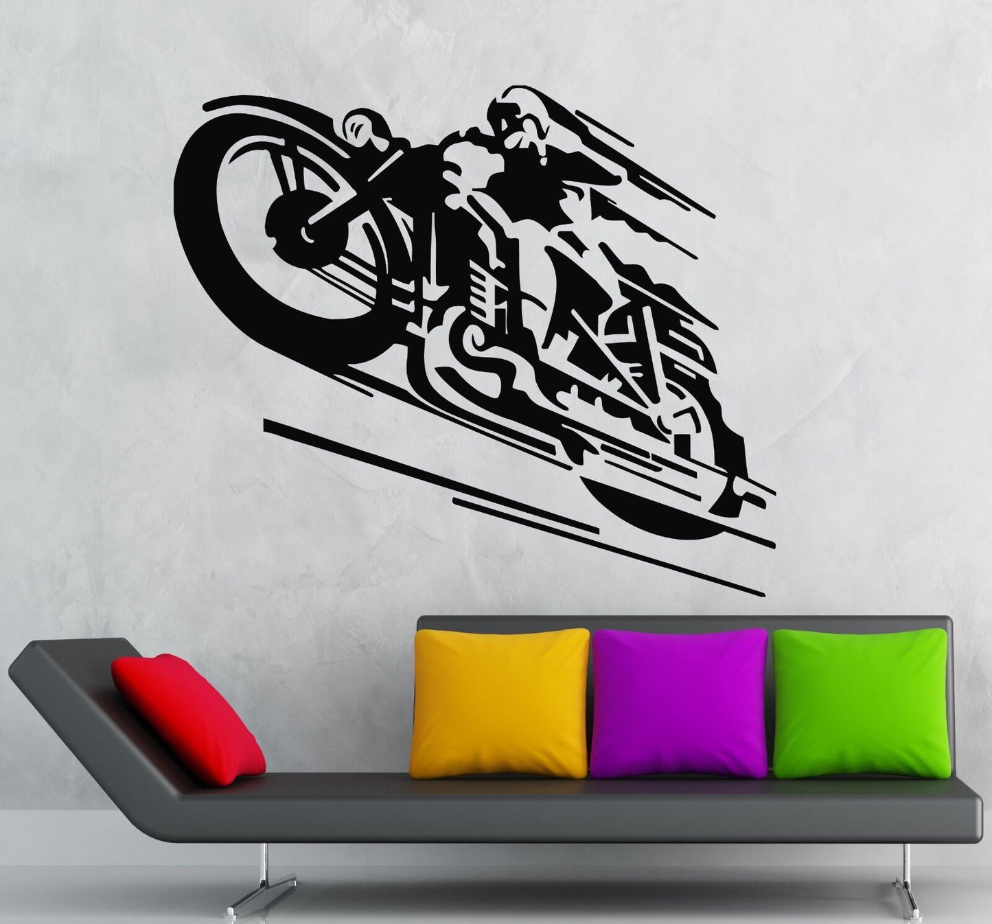 Autocollants muraux en vinyle, décalcomanies de sport de course de moto, décor Cool (ig522)