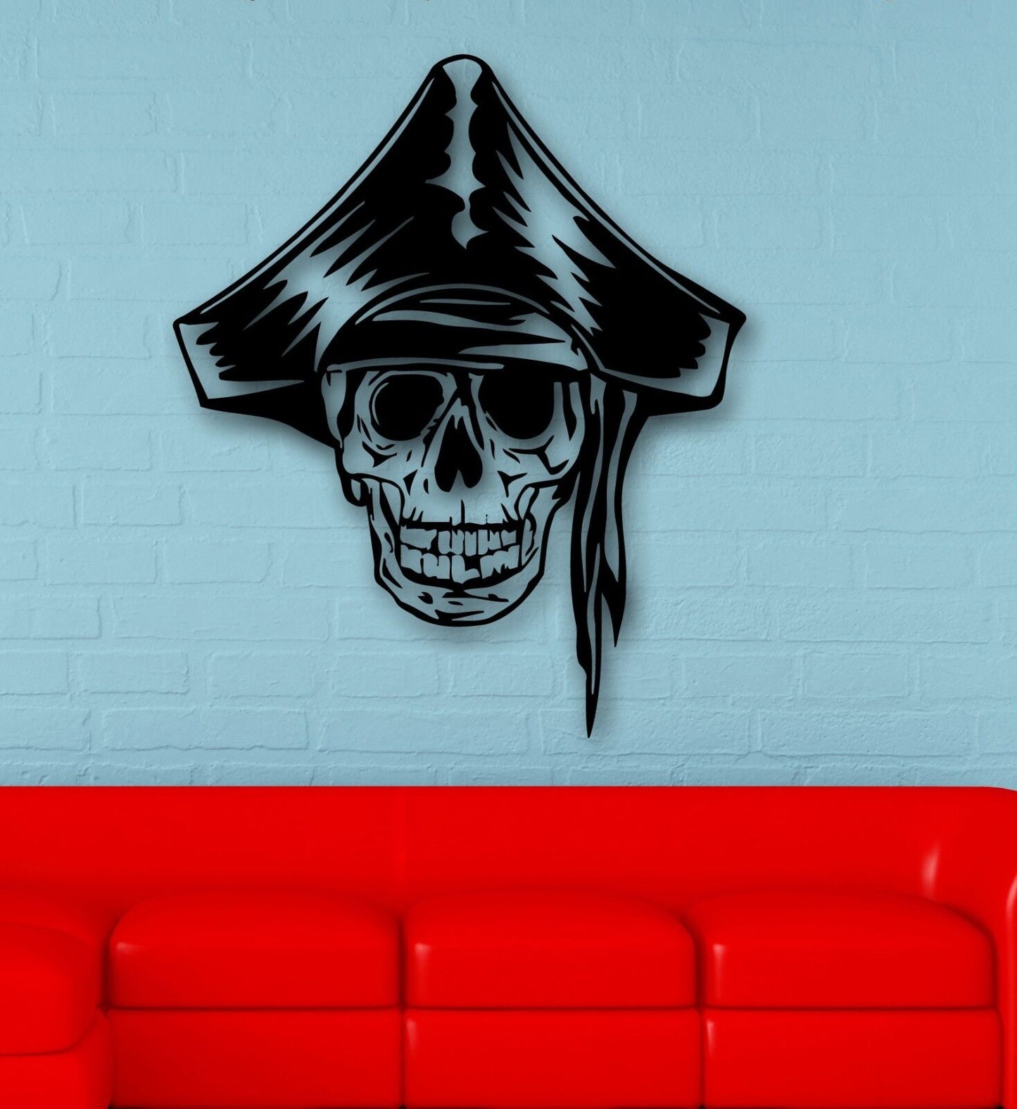 Wall Stickers Vinyl Decal Dead Pirate Skull Hat (ig517)