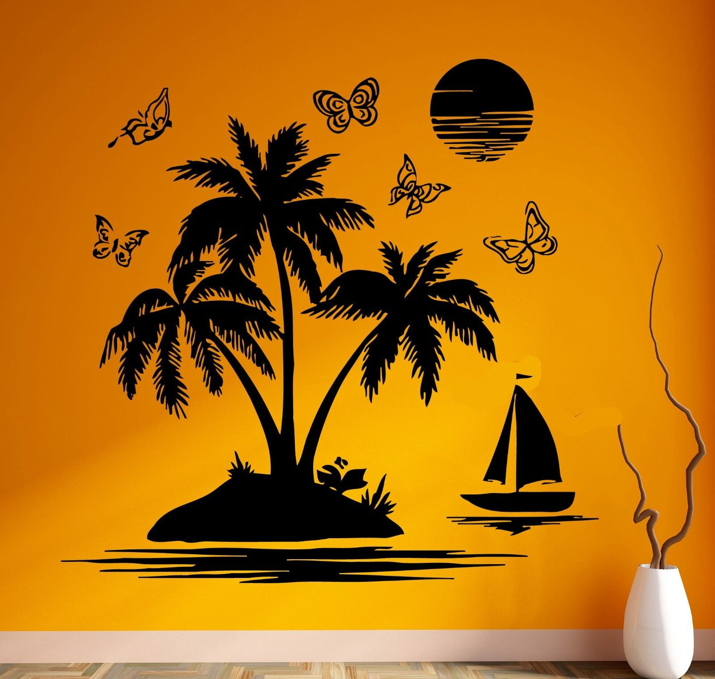 Wall Stickers Vinyl Decal Palm Beach Island Relax Tropical Beach House (ig505)