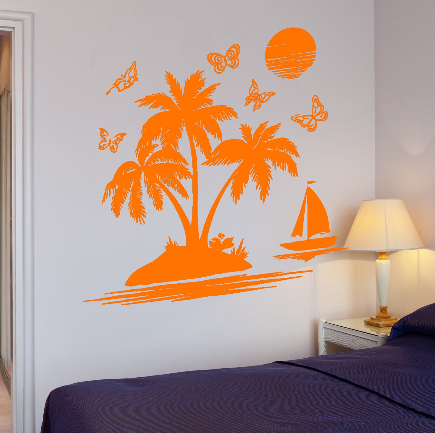 Wall Stickers Vinyl Decal Palm Beach Island Relax Tropical Beach House (ig505)