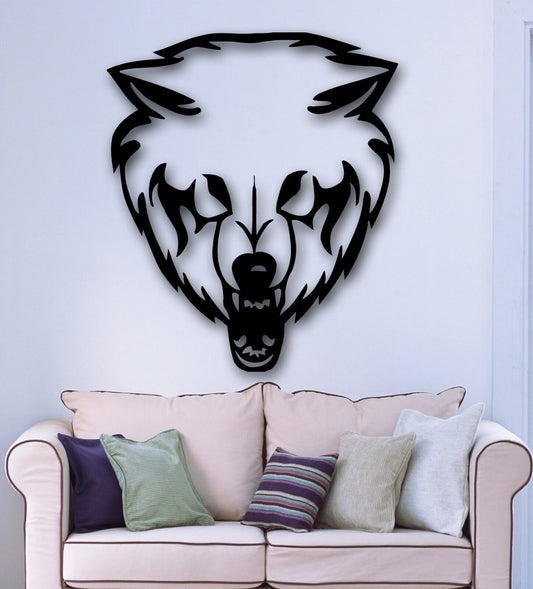 Wall Stickers Vinyl Decal Tribal Wolf Head Animal Hunting (ig504)