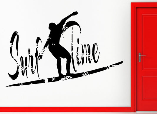 Wall Sticker Vinyl Decal Surf Time Surfing Water Sport Ocean Decor (z1096)