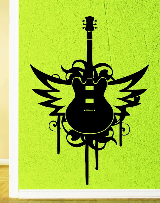 Wall Stickers Vinyl Decal Guitar Rock Pop Music Musical Instrument (ig500)