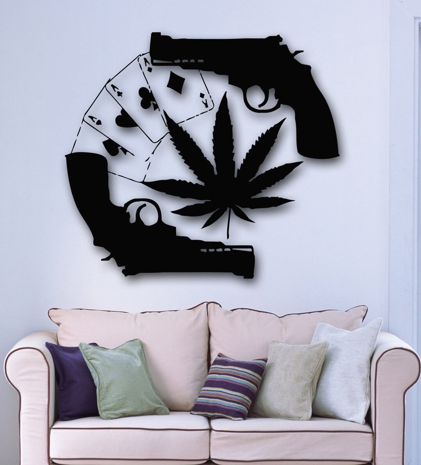 Wall Stickers Vinyl Decal Gun Cards Drugs Mafia (ig497)