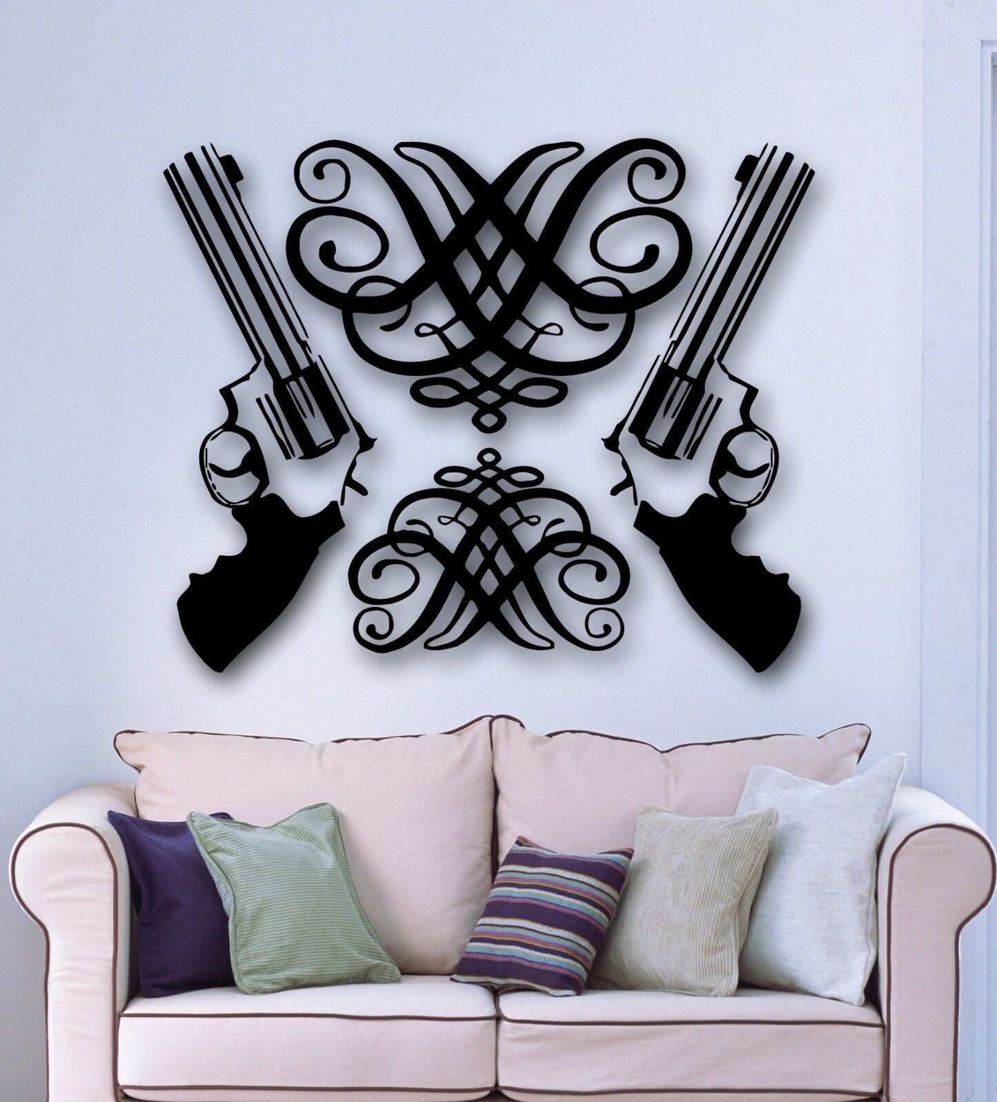 Wall Stickers Vinyl Decal Revolver Weapon Gun Mafia Police (ig495)