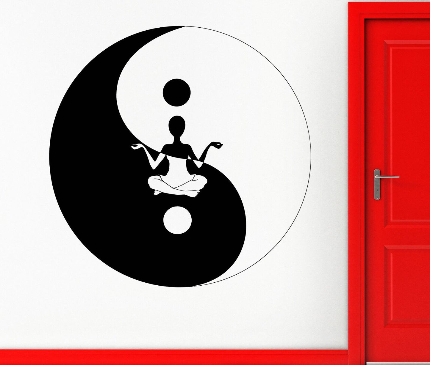 Wandaufkleber, Vinyl, Yin-Yang-Symbol, östliche Philosophie, Zen-Dekor (z1104)