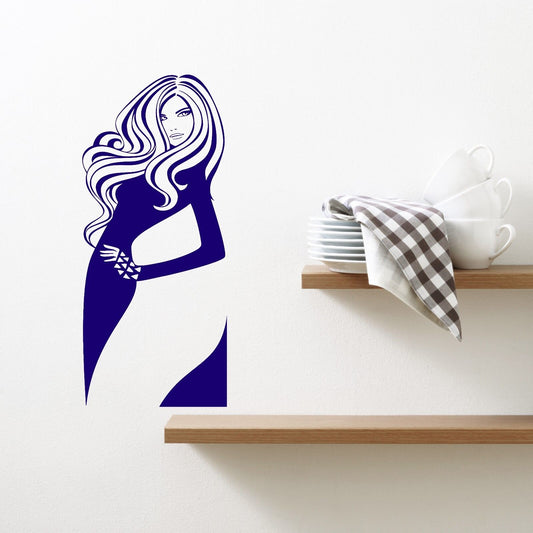 Autocollant mural en vinyle pour fille et adolescente, décor Sexy de sirène pour chambre à coucher (z1119)