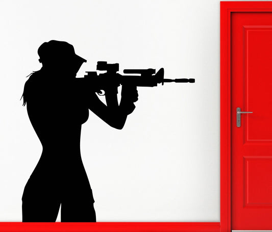 Wall Sticker Vinyl Decal Teen Sniper Shooter Army Military Decor  (z1121)