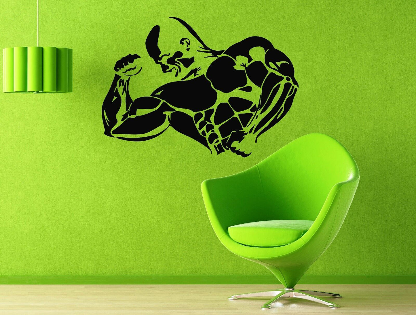 Wall Vinyl Sticker Gym Decal Bicep Flexing Bodybuilding Sport Fitness (z821)