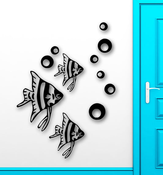 Wall Stickers Vinyl Decal Fish For Bathroom Ocean Marine Sea Home Decor (ig1569)