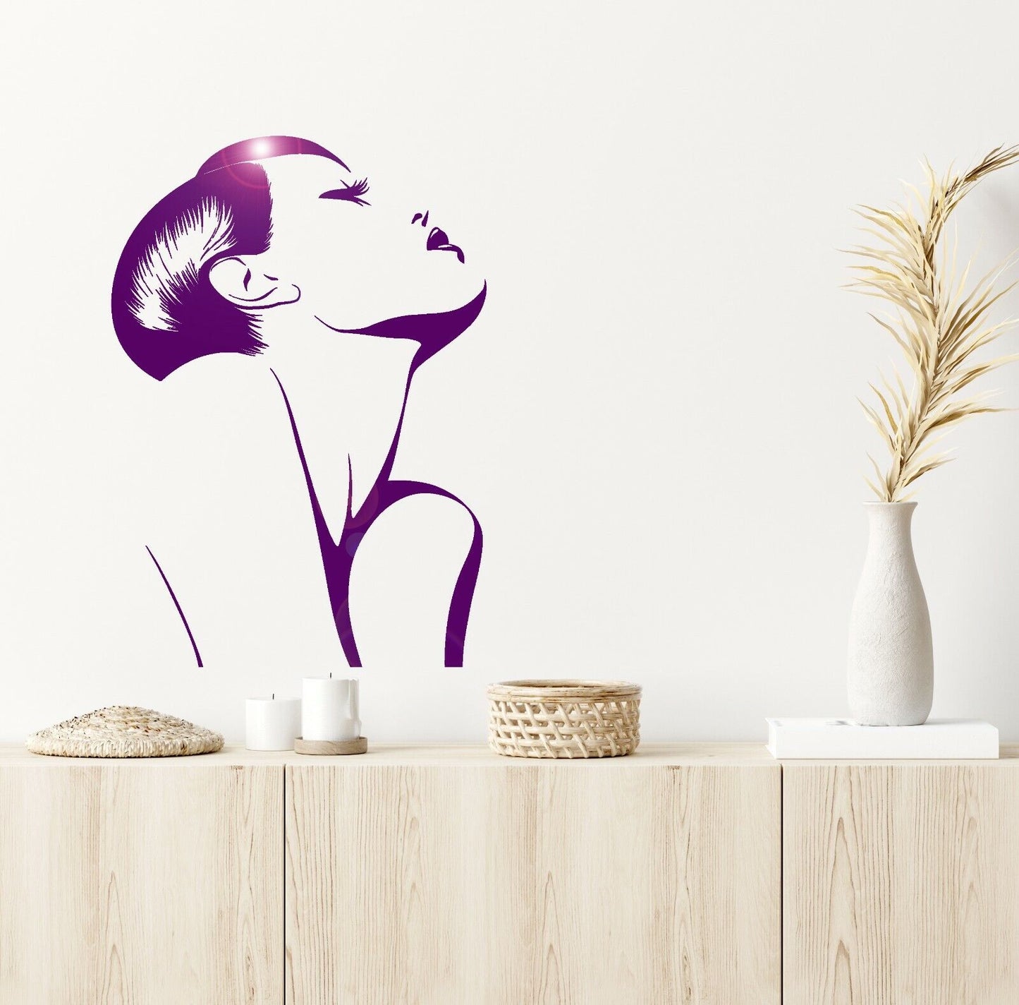 Wall Sticker Vinyl Decal Hot Sexy Girl Style Hair Beauty Salon Spa (ig1276)