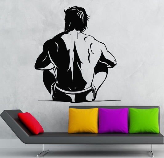 Wall Stickers Vinyl Decal Muscled Man Sport Back Sport Gym Bodybuilding (ig1730)