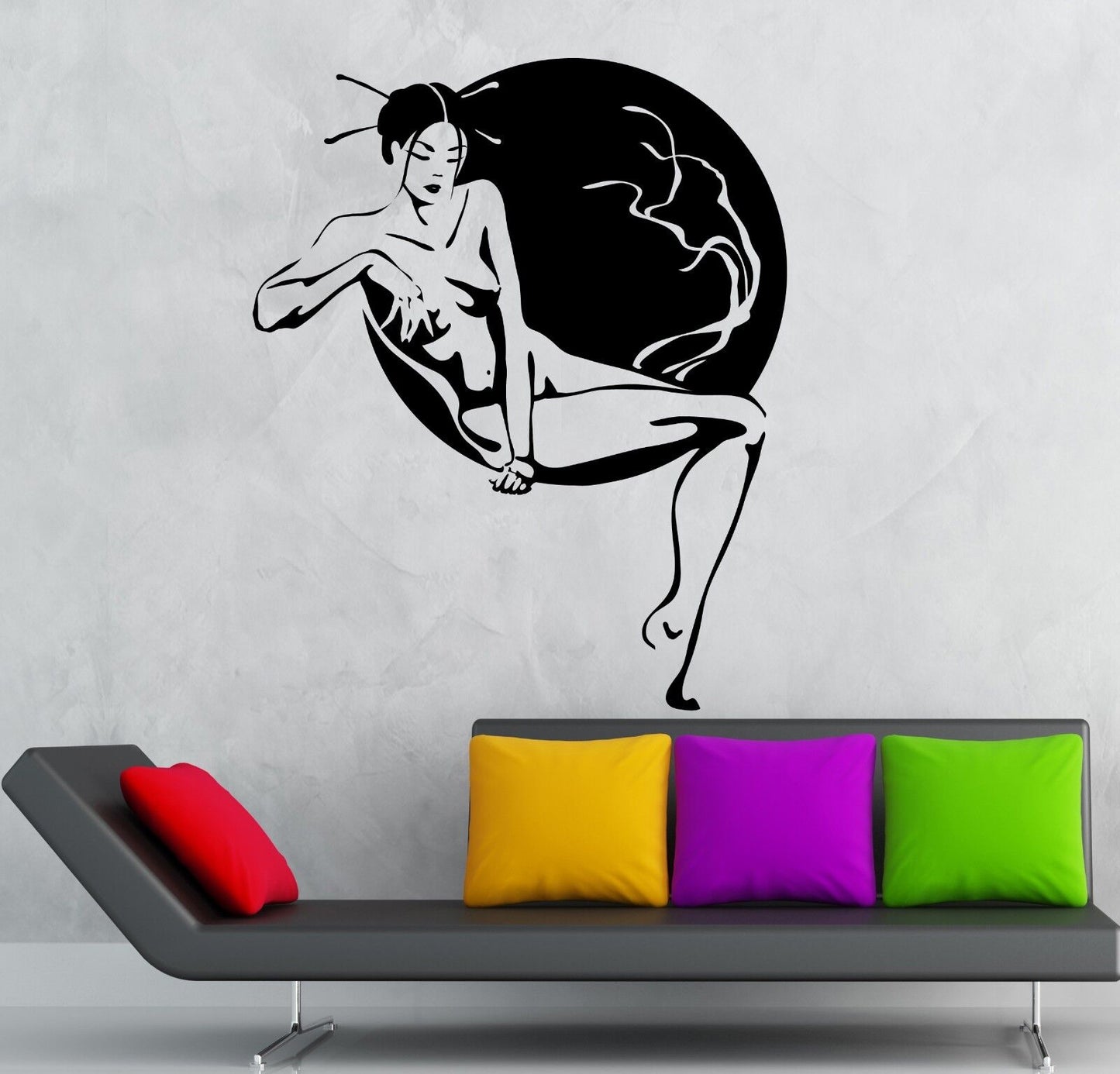 Wall Stickers Vinyl Decal Oriental Japan Geisha Hot Sexy Girl Naked Spa (ig1731)