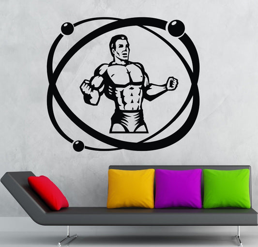 Wall Stickers Vinyl Decal Muscled Athlete Sports Healthy Lifestyle Man (ig1744)