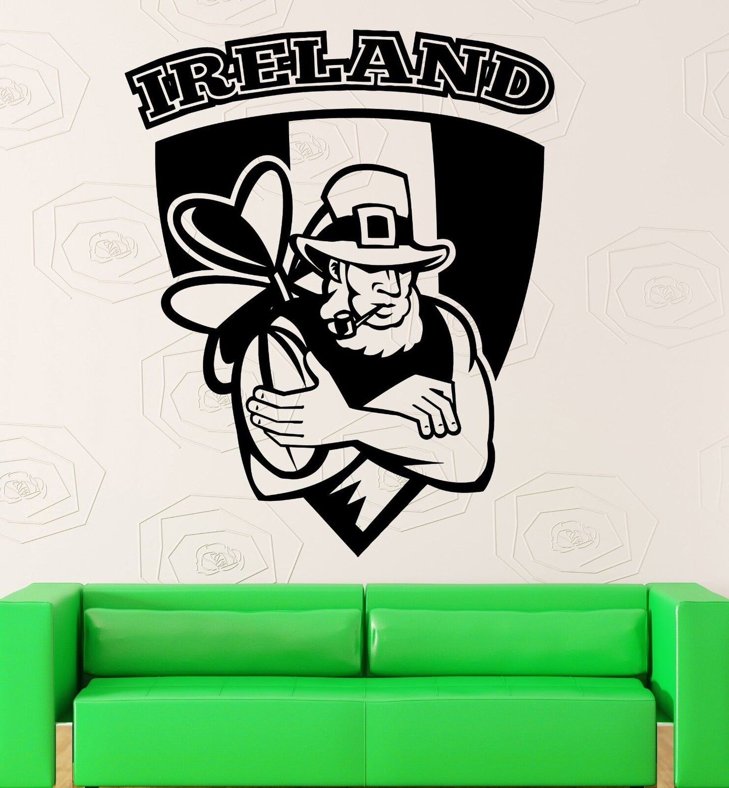 Wall Stickers Vinyl Decal Ireland Irish Leprechaun Dublin Shamrock (ig1748)