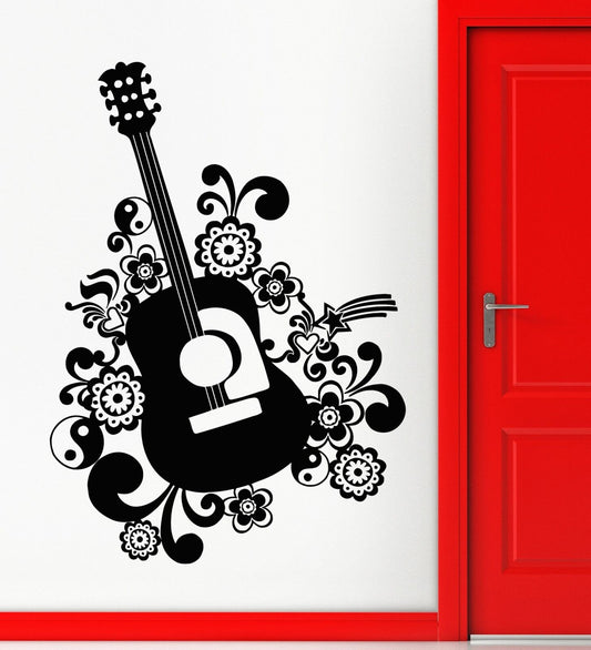 Wall Stickers Vinyl Decal Guitar Music Musical Instrument Pattern Decor (ig1764)