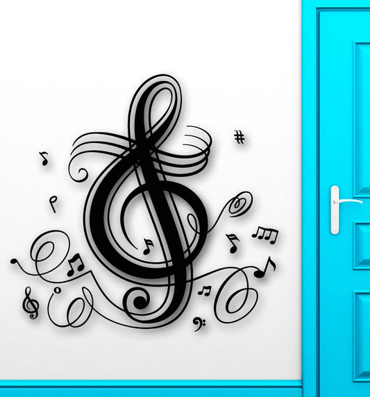 Wall Stickers Vinyl Decal Music Notes Singing Patterns Great Room Decor (ig1784)