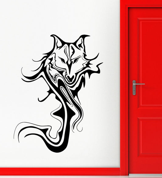 Wall Sticker Vinyl Decal Abstract Animal Wolf Predator Tribal Decor (ig1805)