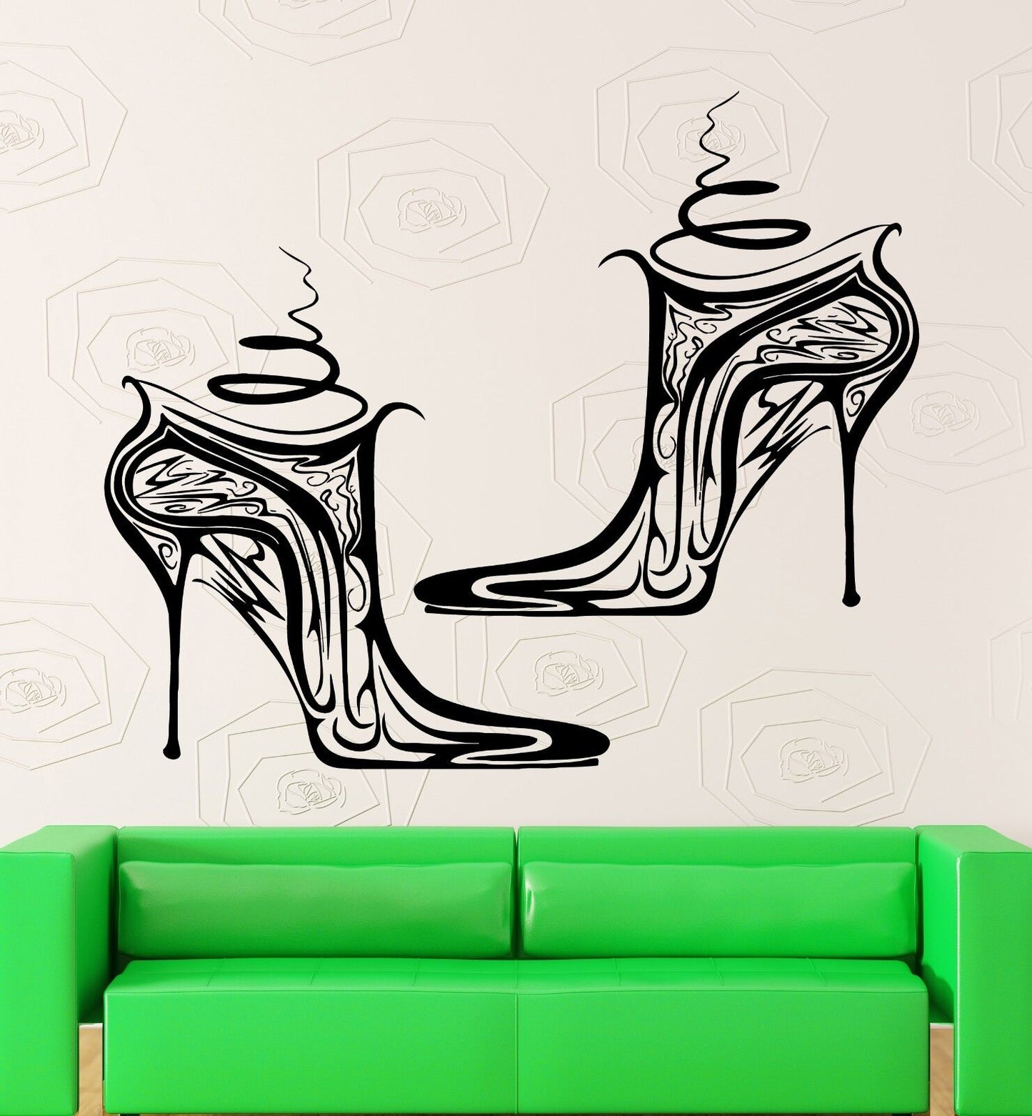 Wall Stickers Vinyl Decal Shoes Girl Woman Fashion Style Shopping (ig1817)