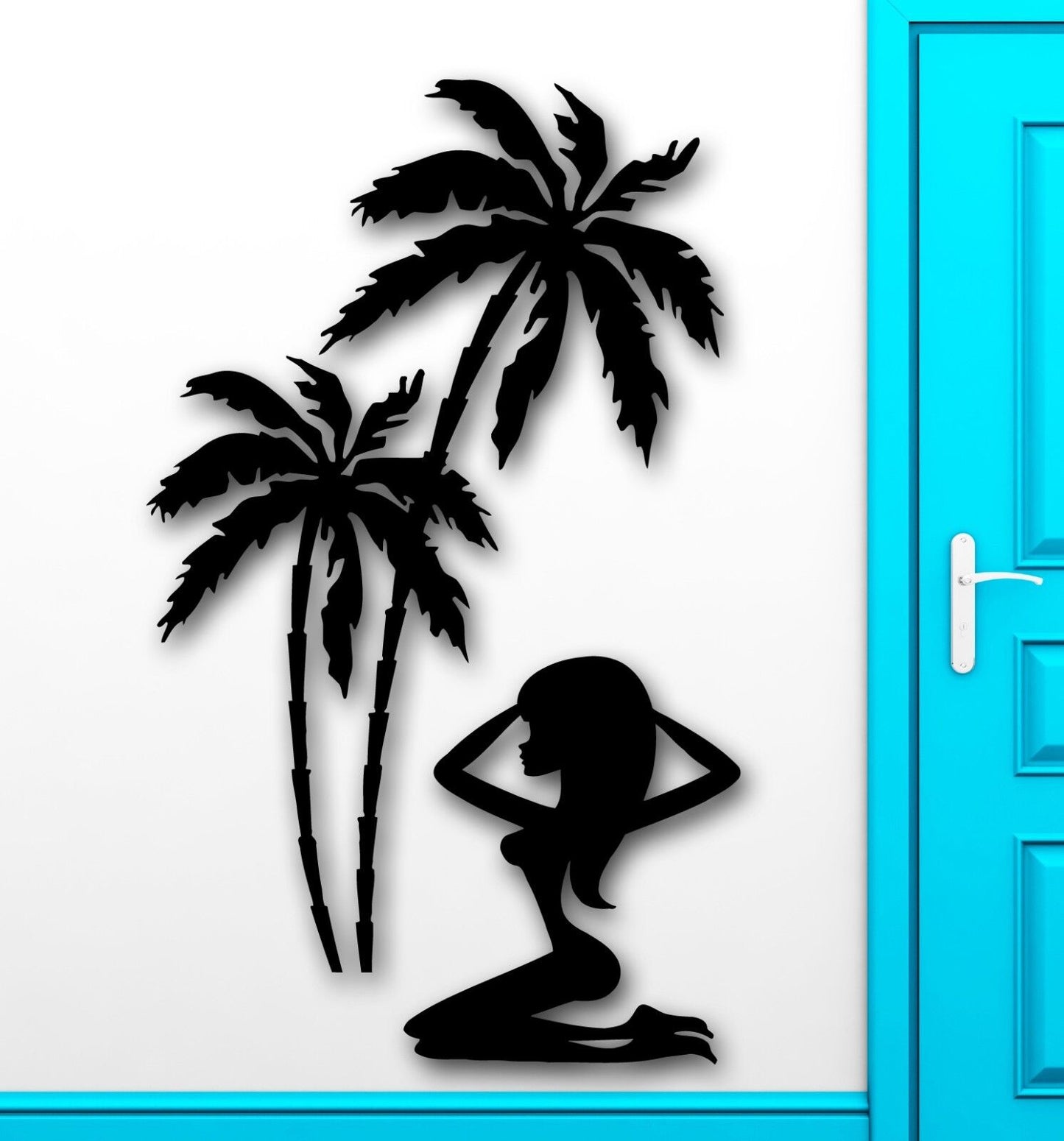 Wall Stickers Vinyl Decal Sexy Girl Tropical Palm Beach Relax Vacation (ig1826)