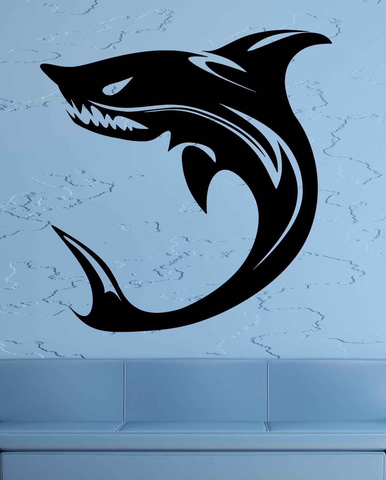 Wall Stickers Vinyl Decal Shark Predator Ocean Sea Marine Tribal Decor (ig1834)