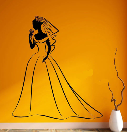 Wall Stickers Vinyl Decal Beautiful Girl Wedding Family Wife Decor (ig1835)