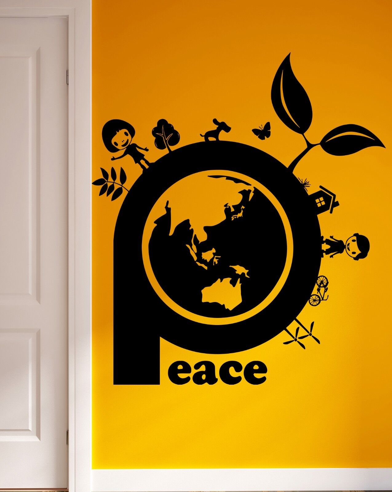 Wall Sticker Vinyl Decal Peace Environment Nature Hippie Decor (ig1839)