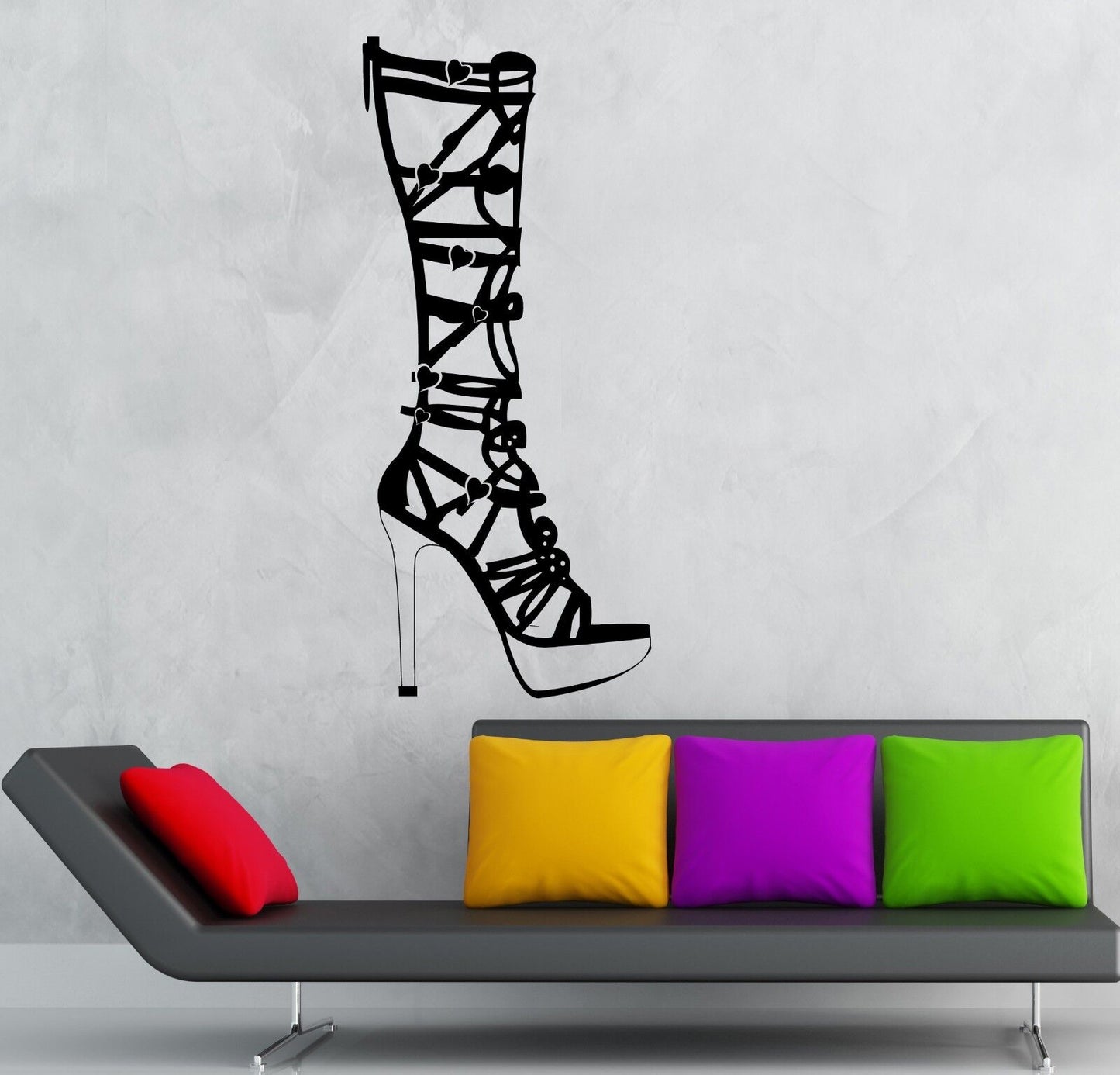 Wall Sticker Vinyl Decal Beautiful Women's Shoes Girl Fashion Shop (ig1853)