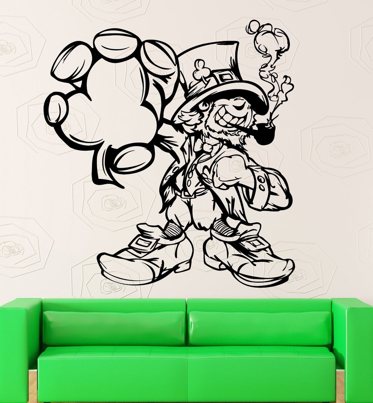 Wall Sticker Vinyl Decal Leprechaun Ireland Irish Shamrock Celtic Mascot (i1876)