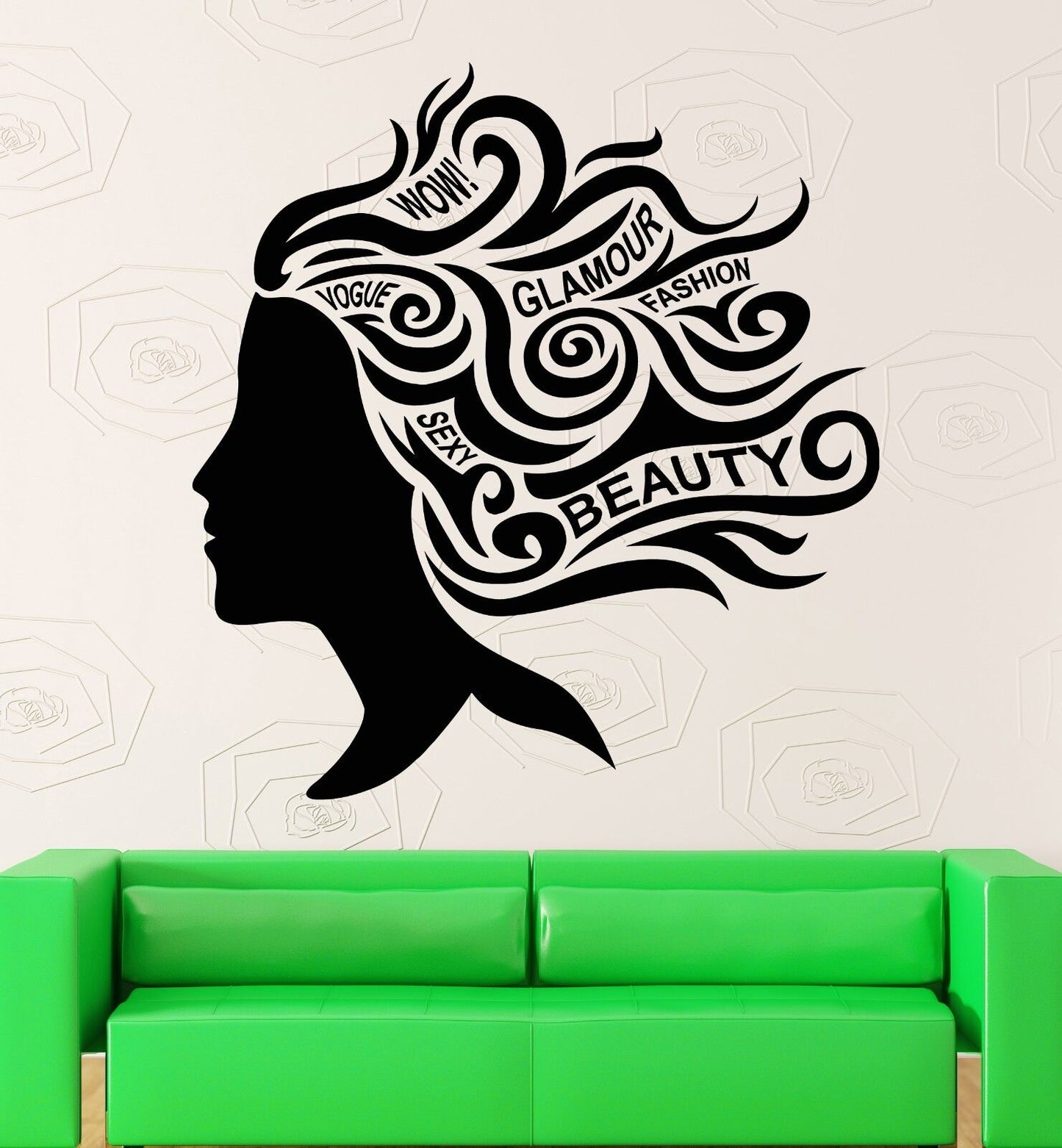 Wall Sticker Vinyl Decal Sexy Girl Beauty Salon Fashion Glamour Hair (ig1877)