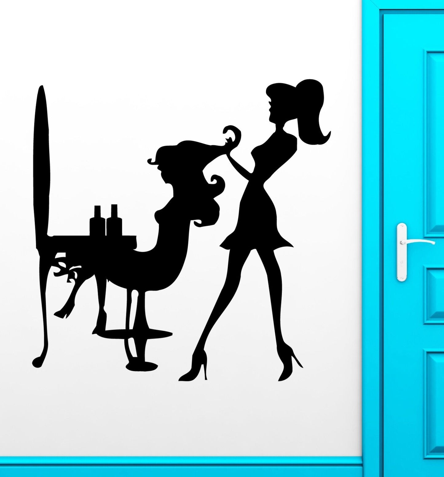 Wall Sticker Vinyl Decal Sexy Girl Beauty Salon Hair Stylist Haircutter (ig1878)