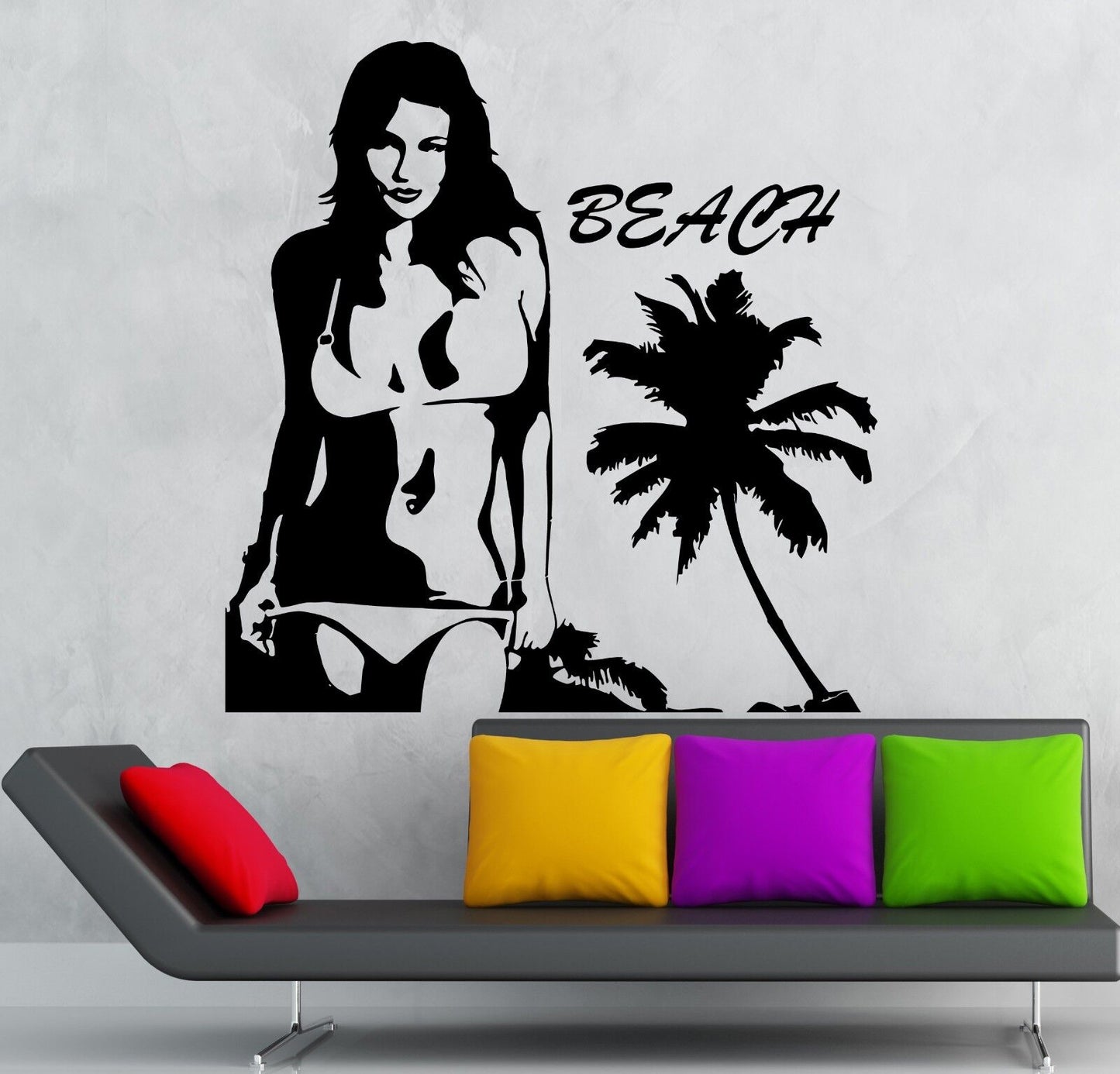 Wall Stickers Vinyl Decal Hot Sexy Girl Relax Beach Tourism (ig1896)