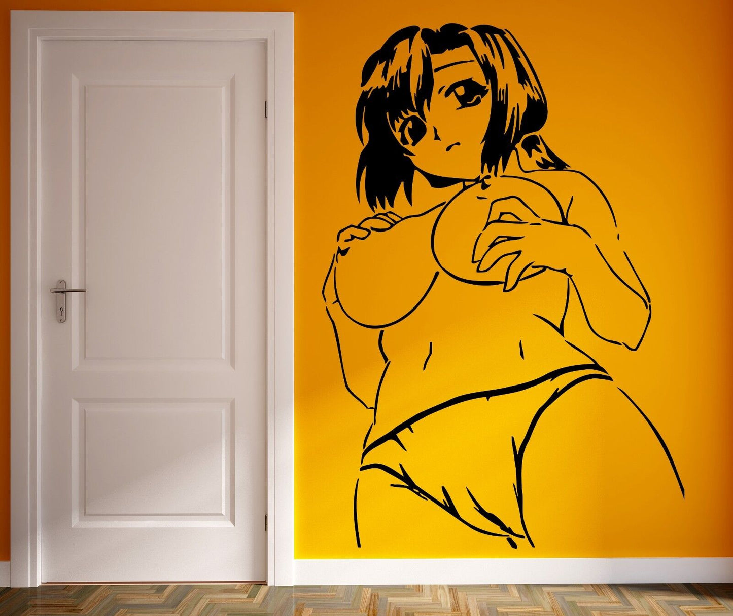 Wandaufkleber, Vinyl, schöne nackte Frau, Anime, Manga, sexy heißes Mädchen (M001)