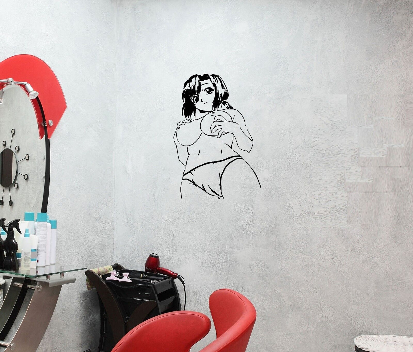 Wall Vinyl Sticker Decal Beautiful Naked Woman Anime Manga Sexy Hot Girl (M001)