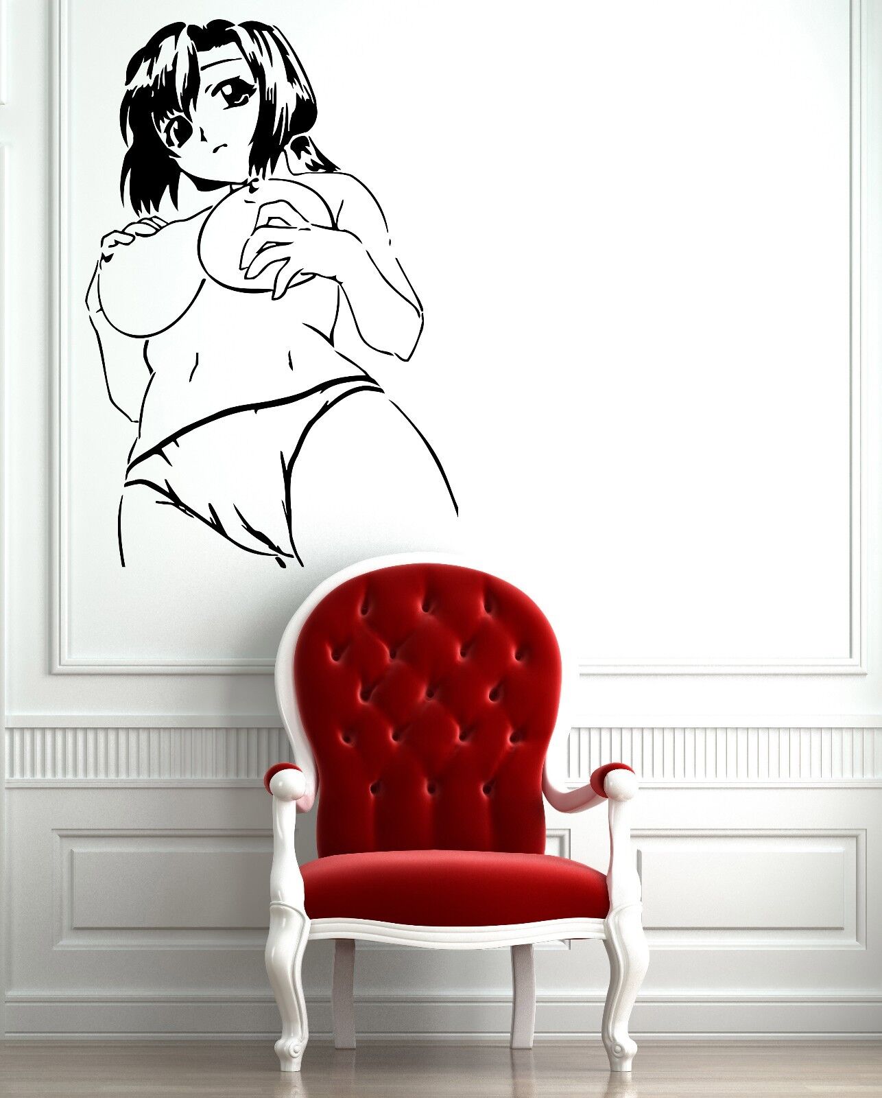 Wall Vinyl Sticker Decal Beautiful Naked Woman Anime Manga Sexy Hot Girl (M001)