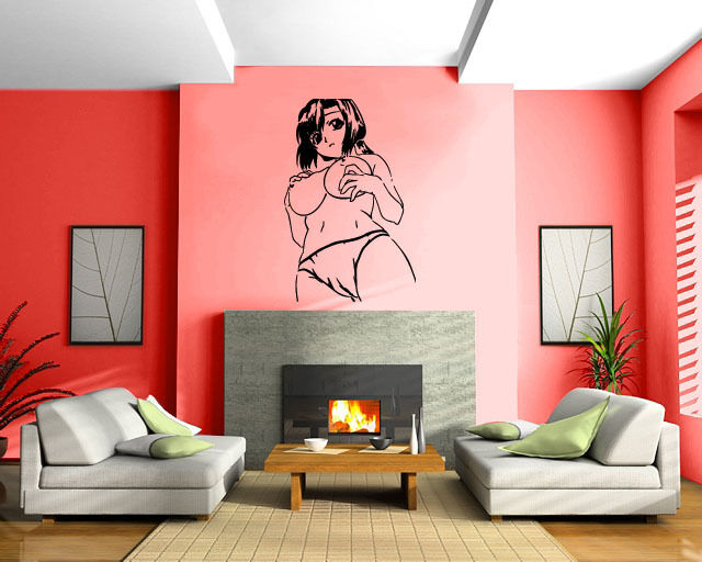 Wall Vinyl Sticker Decal Beautiful Naked Woman Anime Manga Sexy Hot Girl (M001)