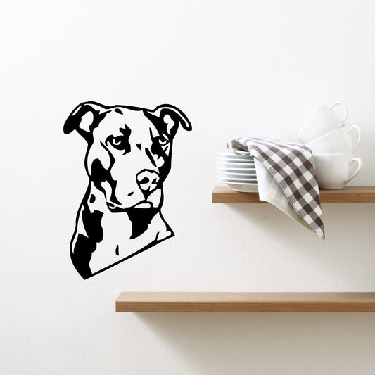 Autocollant mural en vinyle, autocollant Pitbull chien Animal de compagnie, décor de garde personnelle (M384)