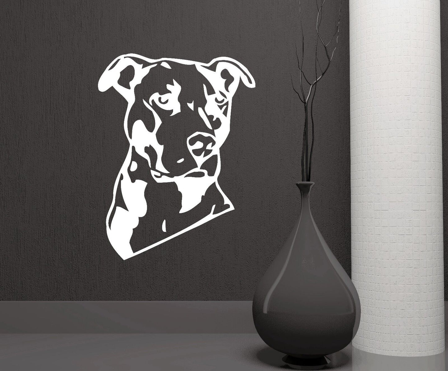 Wall Vinyl Sticker Decal Pitbull Dog Animal Pet Personal Guard Decor (M384)