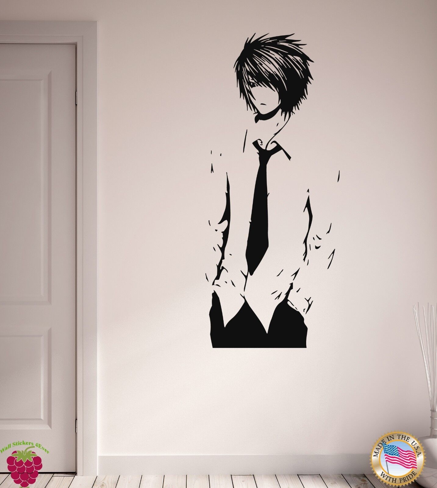 Autocollant mural en vinyle, dessin animé japonais Teen Death Note Anime Manga (z1939)