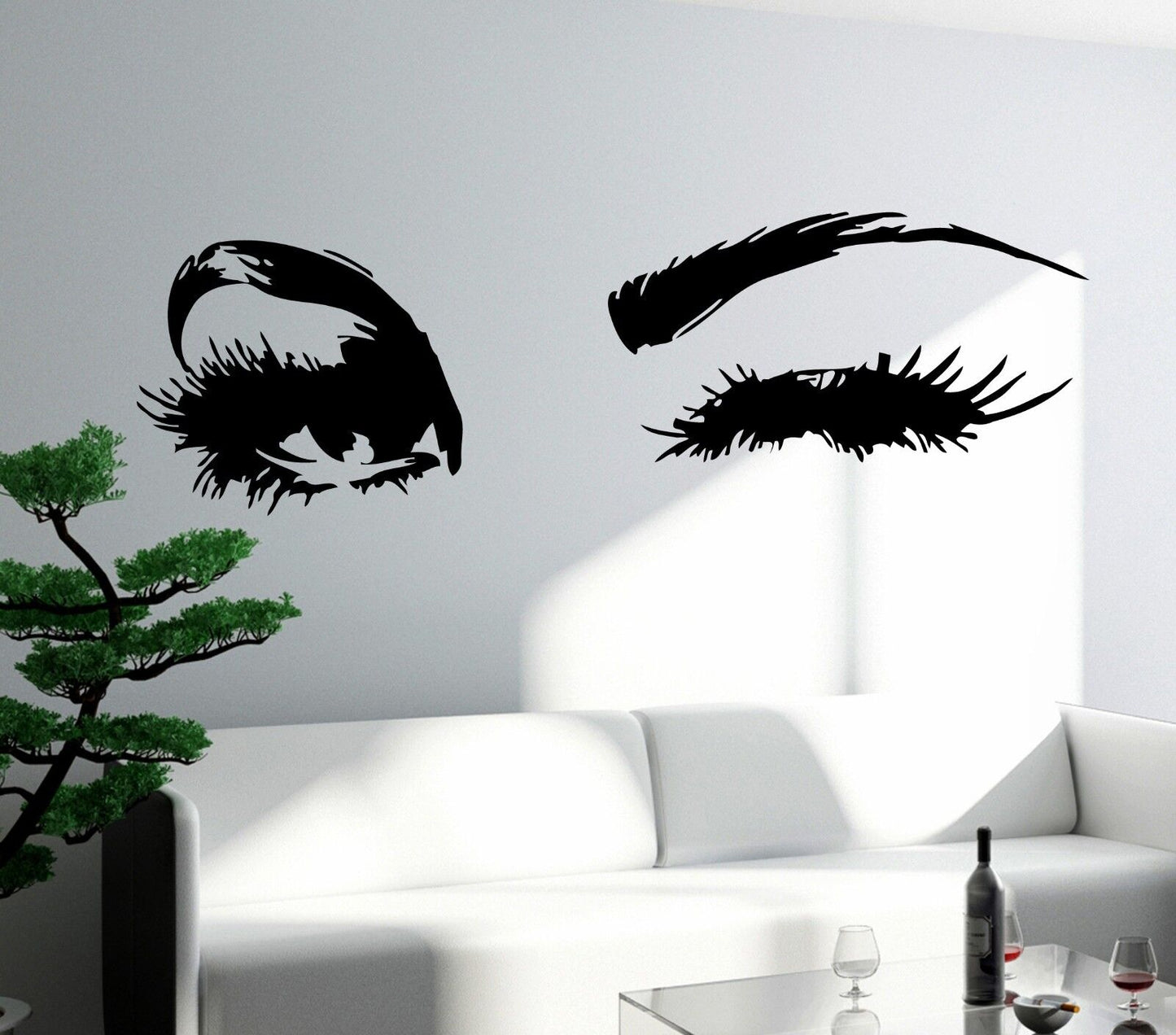 Wall Vinyl Sticker Decal Sexy Girl's Face Wink Beautiful Eyes Salon Spa (m462)