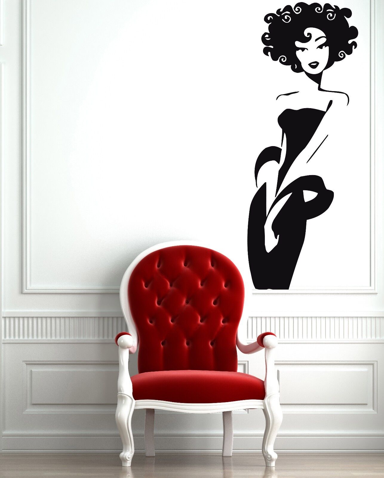 Wandaufkleber, Vinyl, Sexy Afro Girl, schöne schwarze Küken, Salon, Spa (z603)