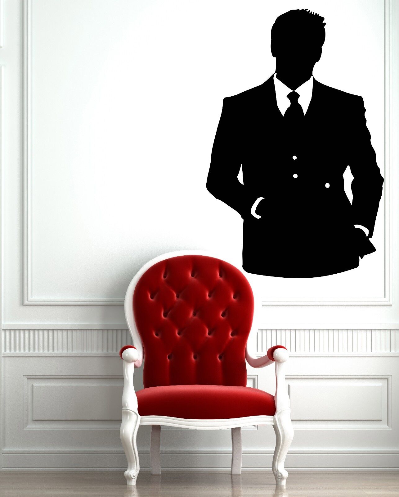 Wall Vinyl Sticker Decal Man in Smoking Suit Barbershop Hair Salon Decor (z1080)