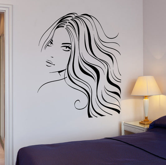 Wall Stickers Sexy Woman Beauty Salon Hair Barber Art Mural Vinyl Decal (ig1917)