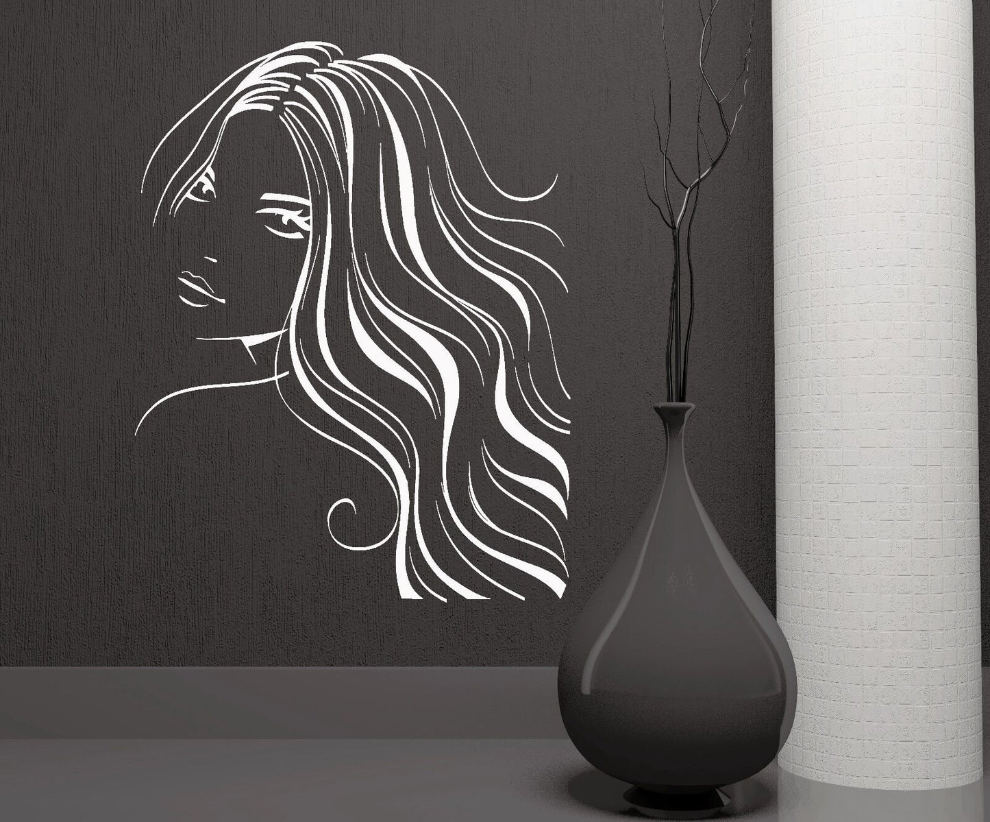 Wall Stickers Sexy Woman Beauty Salon Hair Barber Art Mural Vinyl Decal (ig1917)