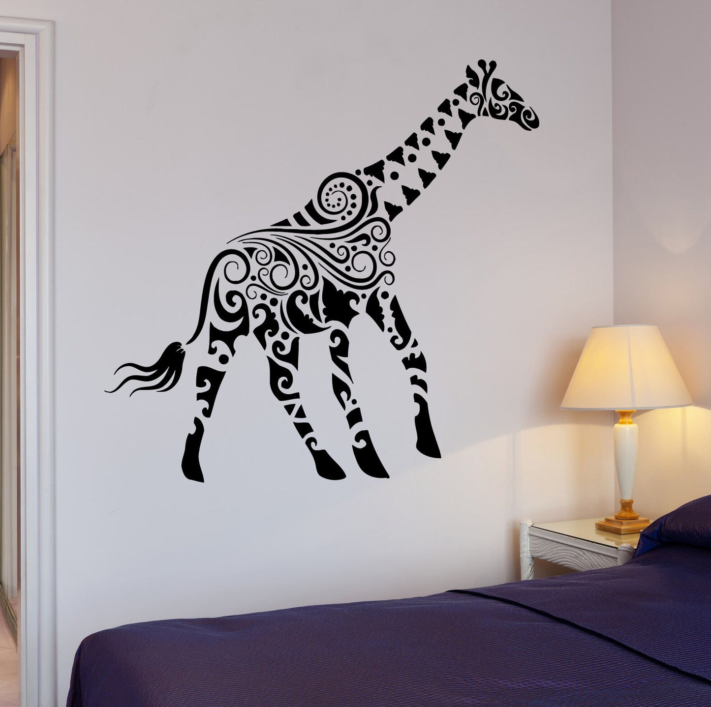 Stickers muraux girafe animaux africains chambre d'enfants Art Mural vinyle décalcomanie (ig1919)