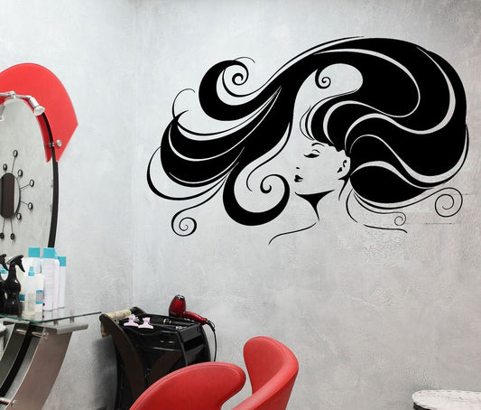 Wall Sticker Beauty Salon Hair Spa Barbershop Stylist Mural Vinyl Decal (ig1927)