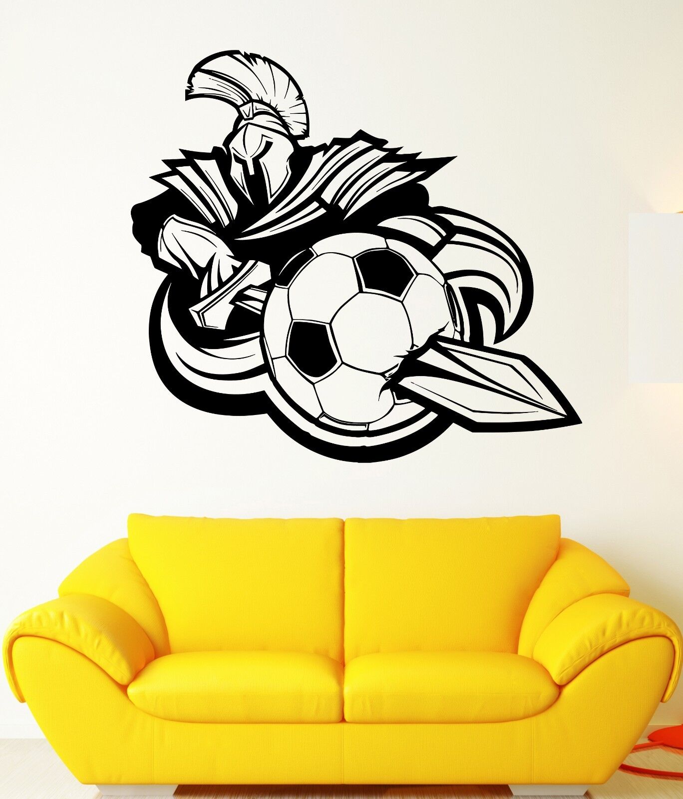 Wall Sticker Soccer Team Mascot Spartan Warrior Mural Vinyl Decal (ig1928)