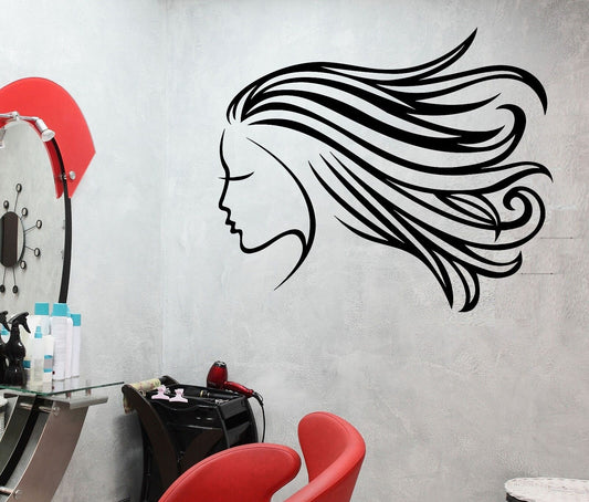 Autocollant mural en vinyle pour Salon de beauté, barbier, styliste, spa (ig1929)