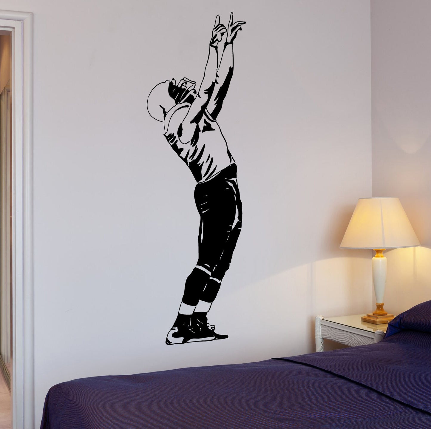 Wall Sticker American Football Player Sports Fan Mural Vinyl Decal (ig1931)